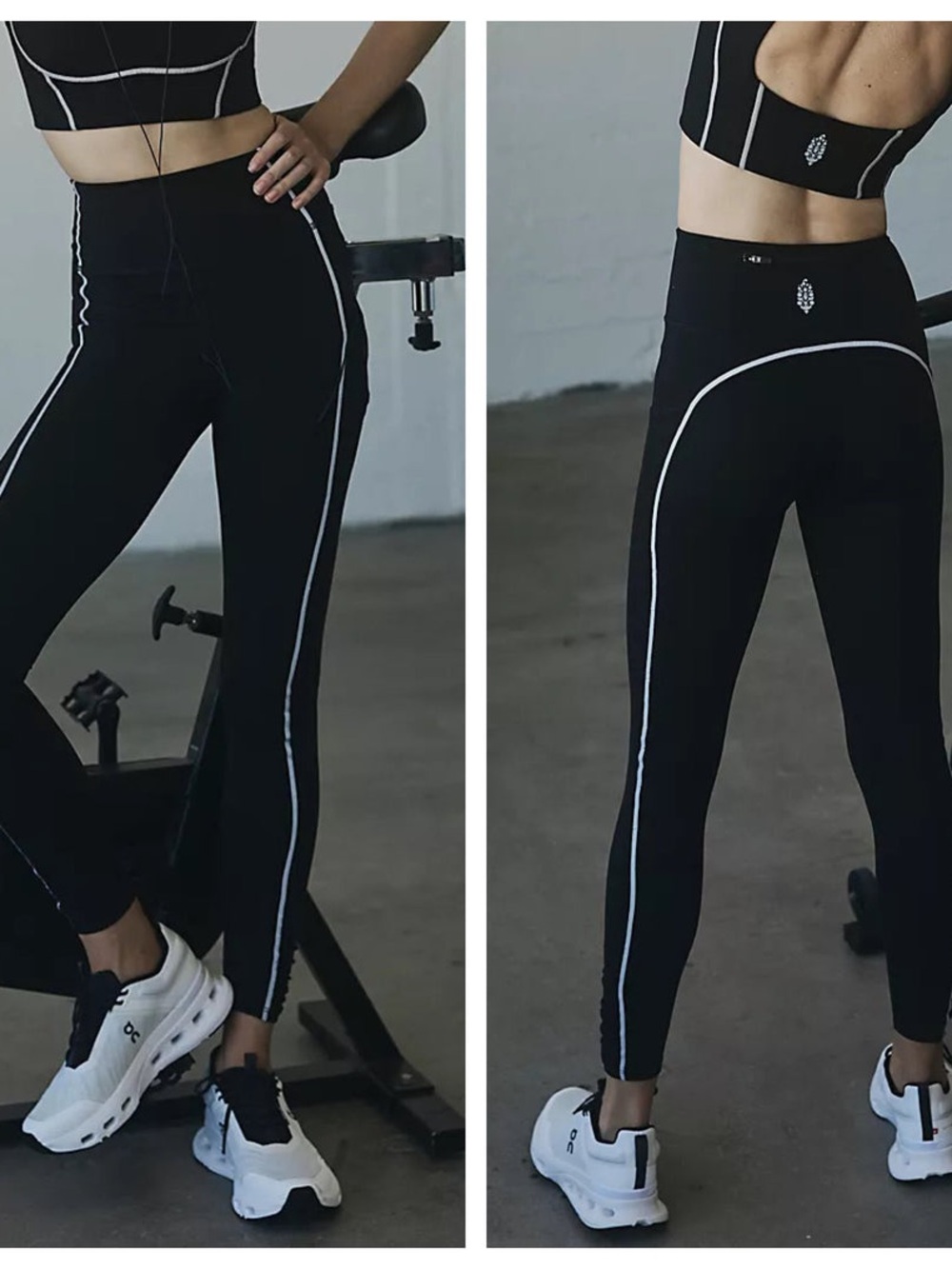 FP Movement by Free People , You Are A Peach Black Leggings Set.